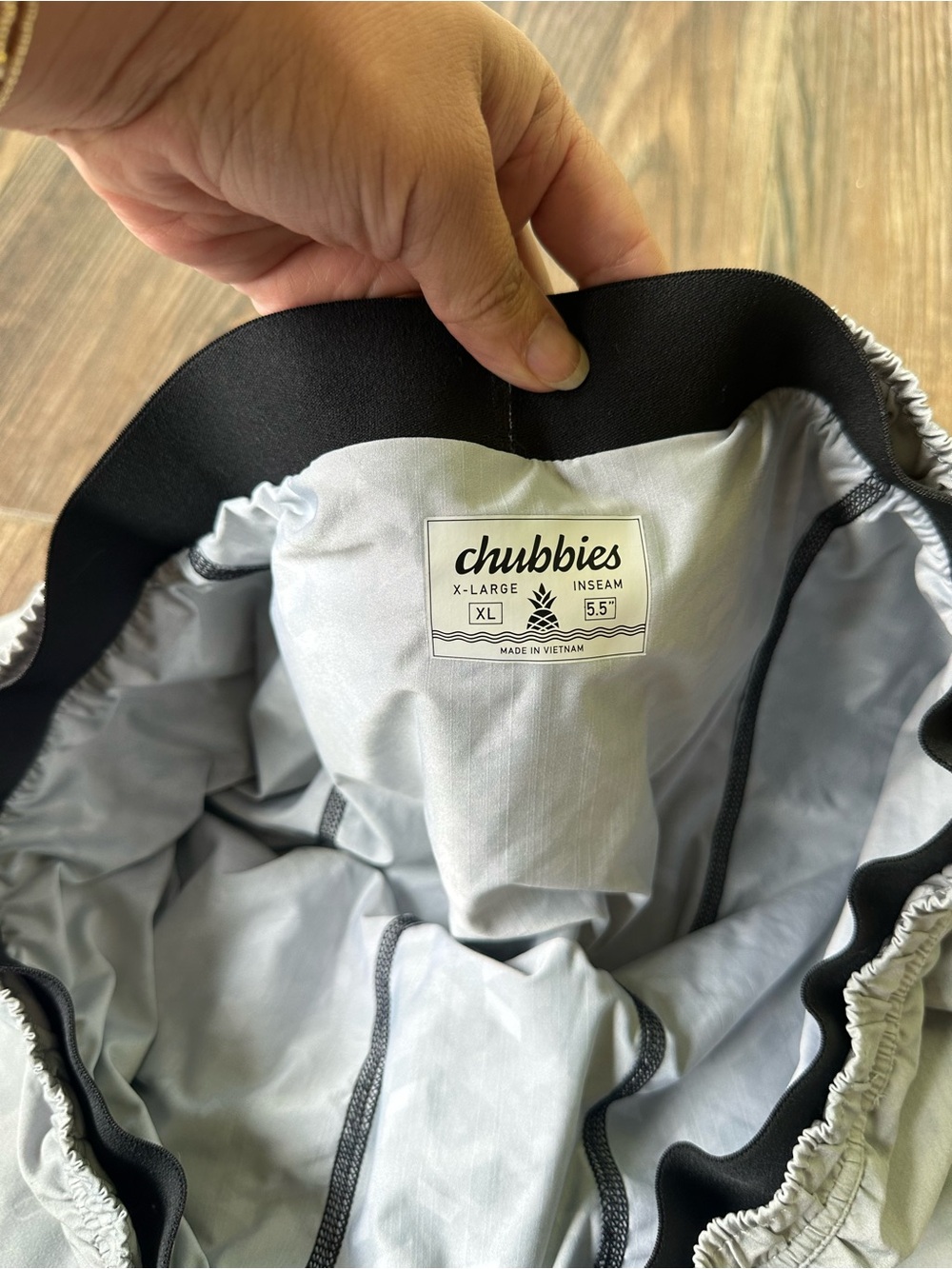 chubbies Light Gray Ultimate Training Athletic Shorts with Black Trim - Picture 3 of 5